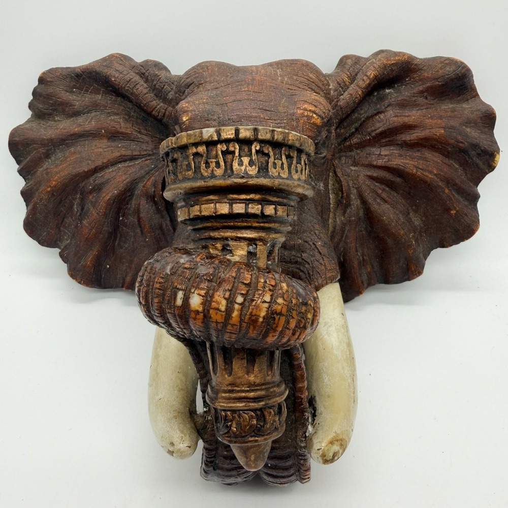 Design Toscano Elephant African Decor Candle Holder Wall Sconce Sculpture, 12 In